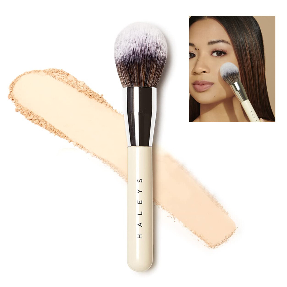Haleys Powder Brush Vegan+Cruelty-Free Soft Streak-Free Perfect Blending Buff Blurs Smooths Control Precision Complexion Tools For Powder S