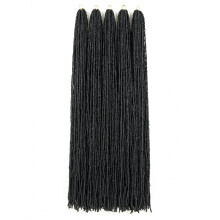 GUOHUI Micro Faux Locs Crochet Hair  36 Inch 5 Packs Color Jet Black DIY Braids Straight Styles (36"" 1)