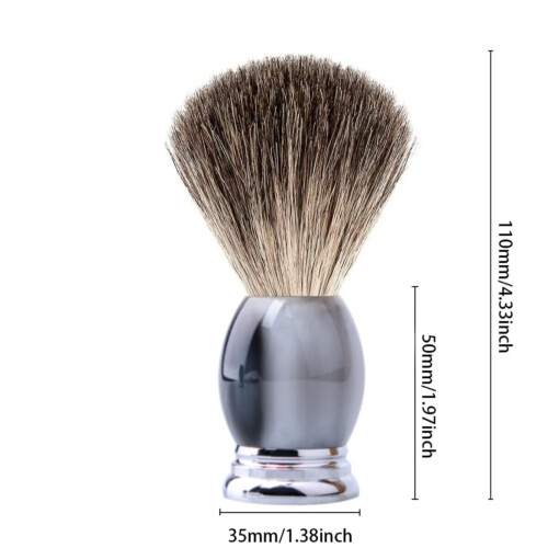 Grandslam Luxus Dachshaar Rasierpinsel Handgemachter Pinsel mit Grauem Harzgriff 2