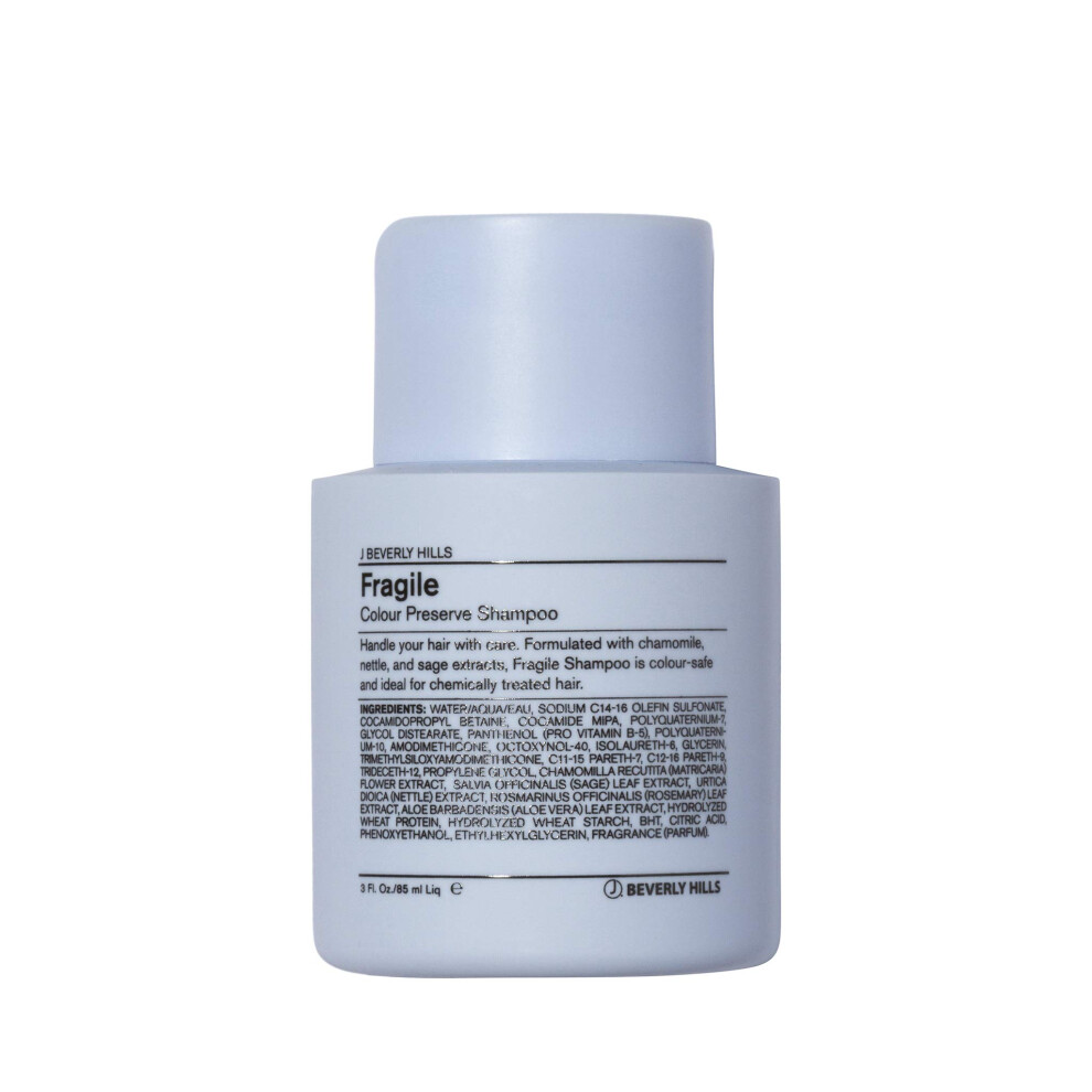 J Beverly Hills Blue Fragile Colour Preserve Shampoo With Sage Oil To Brighten Color 3 Oz