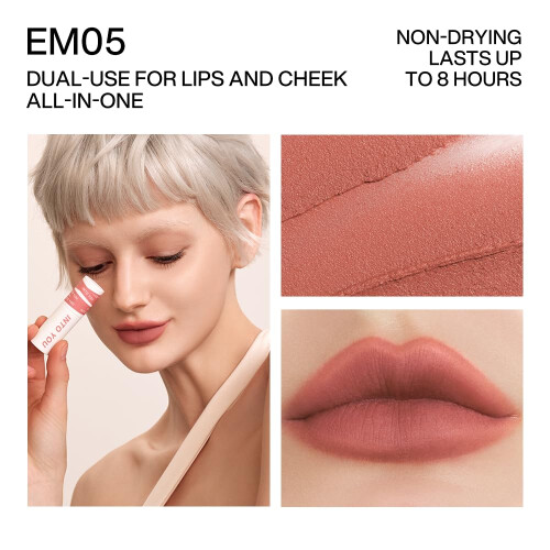 INTO YOU Matte Lipstick Lip Mud, Waterproof, Langdurig, Vlekbestendig, Multi-Function Lip en Wangen 2