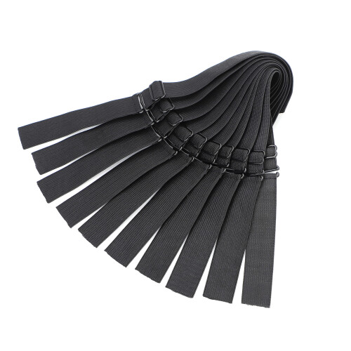 JiiSerlu 10 PCS Bande lastique rglable noire pour perruques