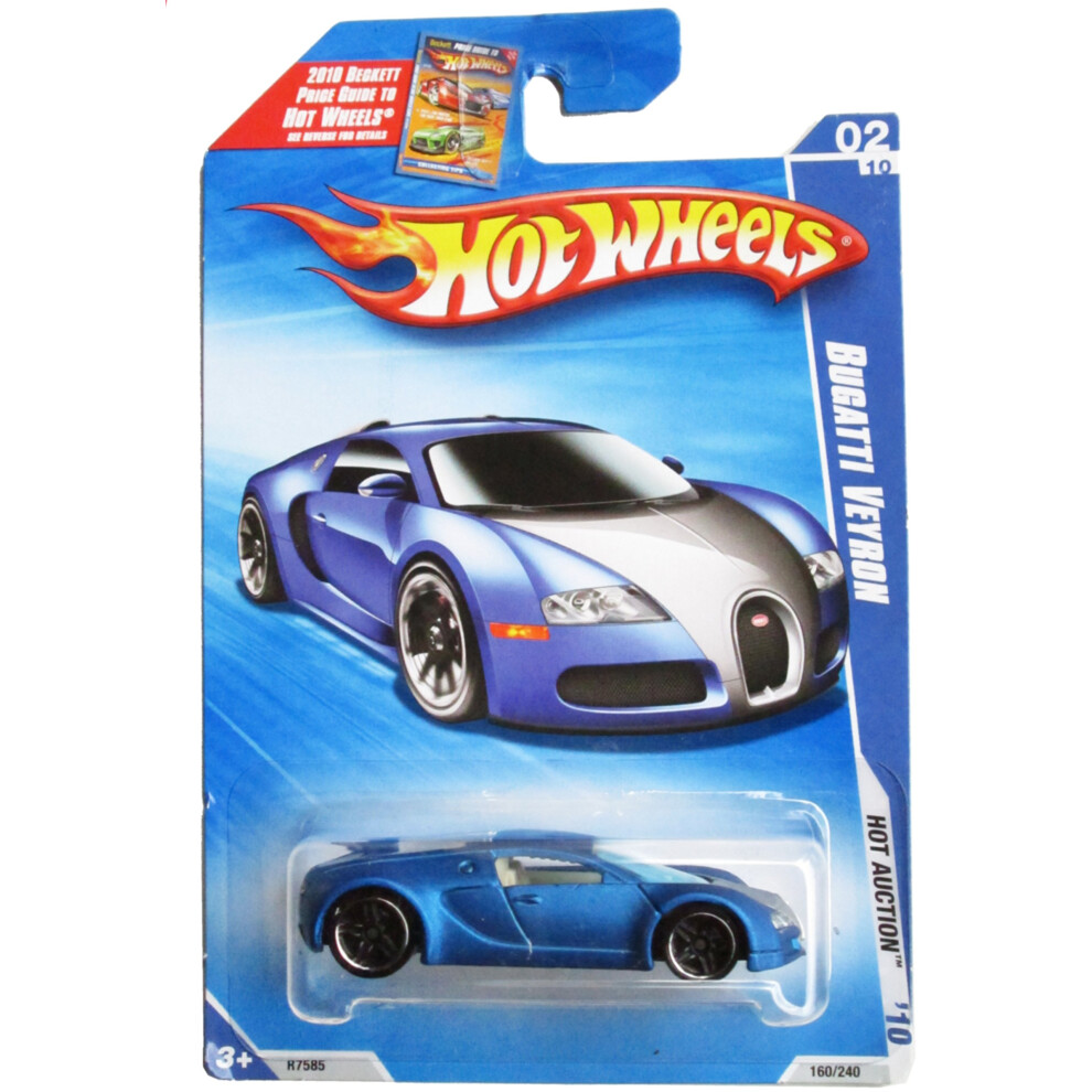 Hot Wheels 2010-160 Bugatti Veyron Hot Auction 1:64 Scale Blue