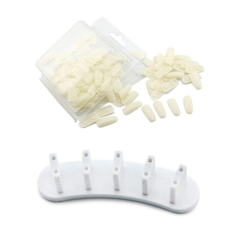 Kads 1Set Nail Practice Stand Nail Training Holder + 100Pcs Practice Nail Tips Salon Manicure Nail Art Beauty Tools
