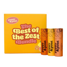 Jumbo Lip Balm Gift Set (3-Pack Citrus Flavors) | Poppy & Pout All Natural Lip Balms & Moisturizers | Hydrates with Beeswax Vitamin E Organic Coco