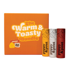 Jumbo Lip Balm Gift Set (3-Pack Warm Flavors) | Poppy & Pout All Natural Lip Balms & Moisturizers | Hydrates with Beeswax Vitamin E Organic Coconu