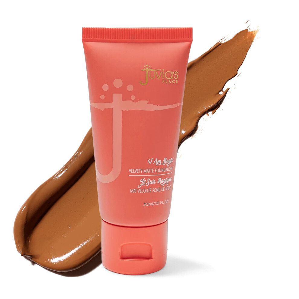 Juvias Sted Dark/Golden Juvia's Place I Am Magic Velvety Matte Liquid Foundation 340 - Kampala - Tan W/ Undertone Makeup Foundation Full Coverage Lightweight Lo
