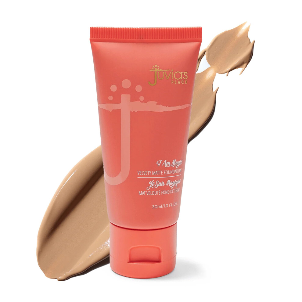 Juvias Sted Golden Juvia's Place I Am Magic Velvety Matte Liquid Foundation 500 - Bogota - Medium Tan W/Warm Undertone Makeup Foundation Full Coverage Lightweig