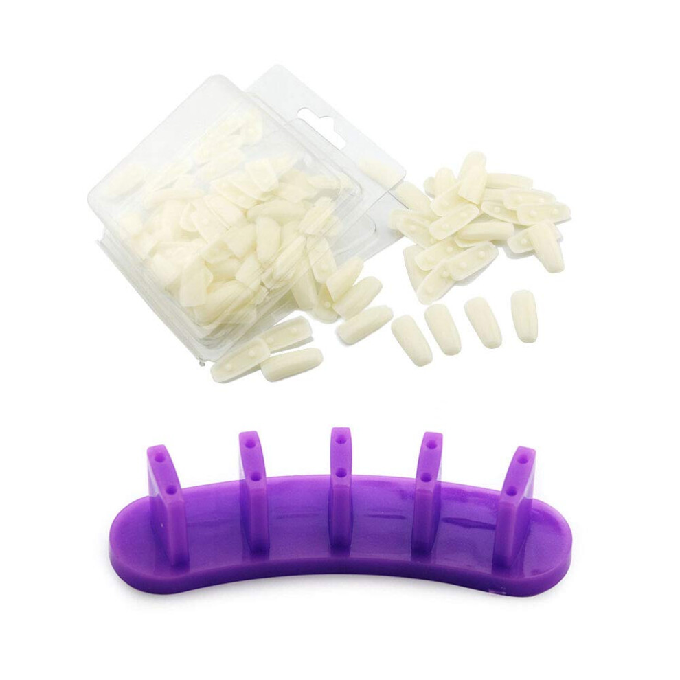 Kads 1Set Nail Practice Stand+ 100Pcs Practice Nail Tips Salon Manicure Nail Art Beauty Tools