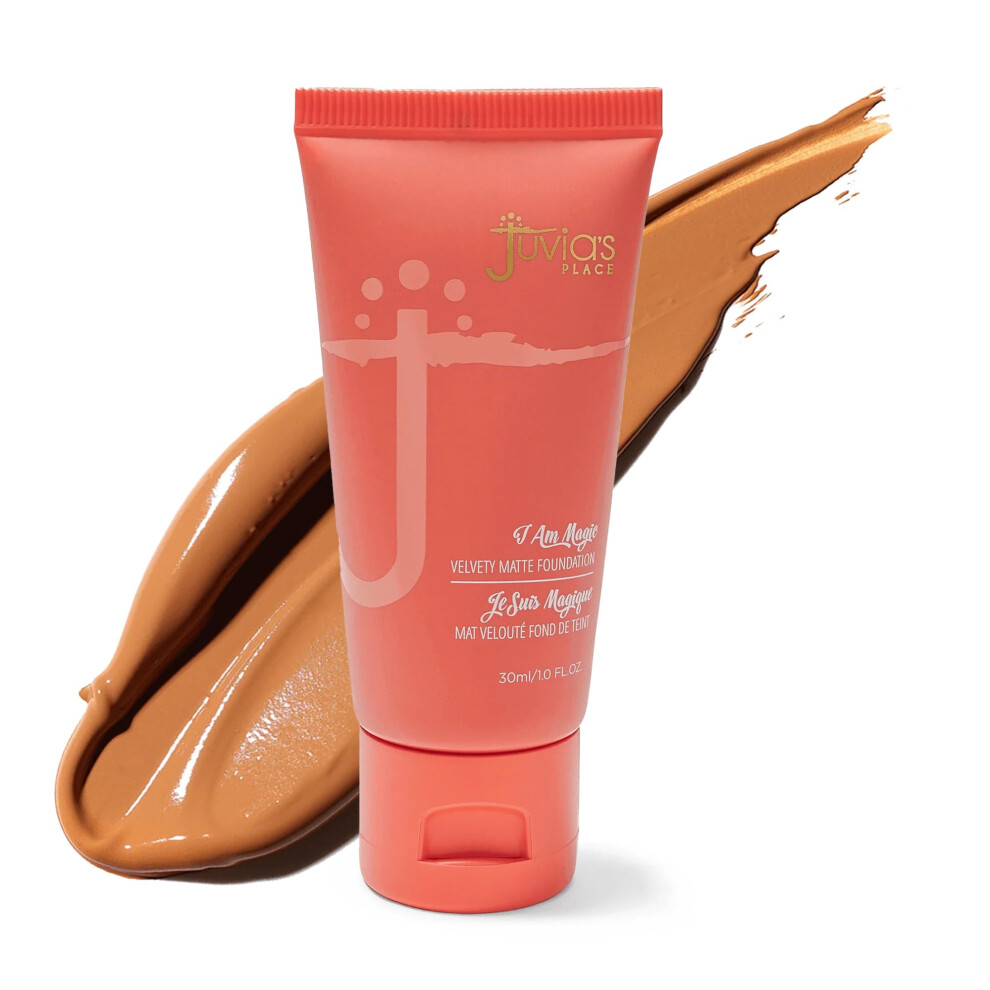 Juvias Sted Peach Juvia's Place I Am Magic Velvety Matte Liquid Foundation 420 - Havanna - Tan W/ Undertone Makeup Foundation Full Coverage Lightweight Long Wea