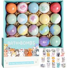 Badebomben fur Kinder mit Uberraschung im Inneren, 20er-Pack, Badebomben fur Kinder, Geschenkset, naturliches Bio-Schaumbad, Kinderschaumbad, Kin