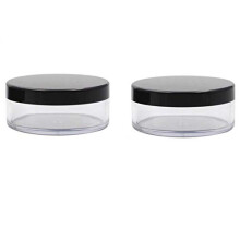 LASSUM 2 Stukken 50 ml Plastic Lege Poederdoos, Draagbare Loose Poedercontainer met Zeef en Deksel