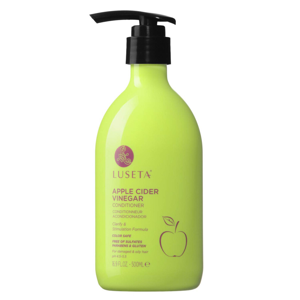 L Luseta Luseta Apple Cider Vinegar Conditioner For Damaged And Oily Hair -Infused With Pyrus Malus For Clarify & Stimulation Sulfate Free Paraben Free 16.9Oz