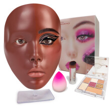 Laokiiy Makeup Practice Face  Makeup Mannequin Face with Makeup Practice Face Board  5D Silicone Full Face Practice Eyelash Eye Shadow  for Emerging M