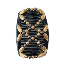 Lovef Kamhaarclips voor dames en meisjes Stijlvolle en modieuze accessoires voor gemakkelijke haardos Tribal (wit, zwart en goud) (goud)