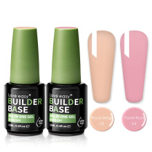 Love easy Hema-Free Builder Base Smalto per unghie gel neutro rosa 2 colori 2 pezzi 0,5 fl oz Set