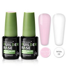Love easy Smalto per unghie gel ipoallergenico Hema-Free Builder Base Smalto per unghie gel francese 2 colori 2 pezzi 0,5 fl oz Set