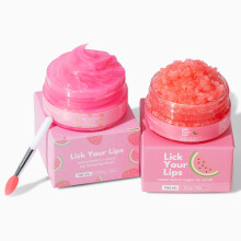 Lick Your Lips Watermelon Lip Scrub and Lip Sleeping Mask Duo to Exfoliate and Nourish Dry Chapped Lips - Overnight Lip Care Kit to Achieve Soft Lu