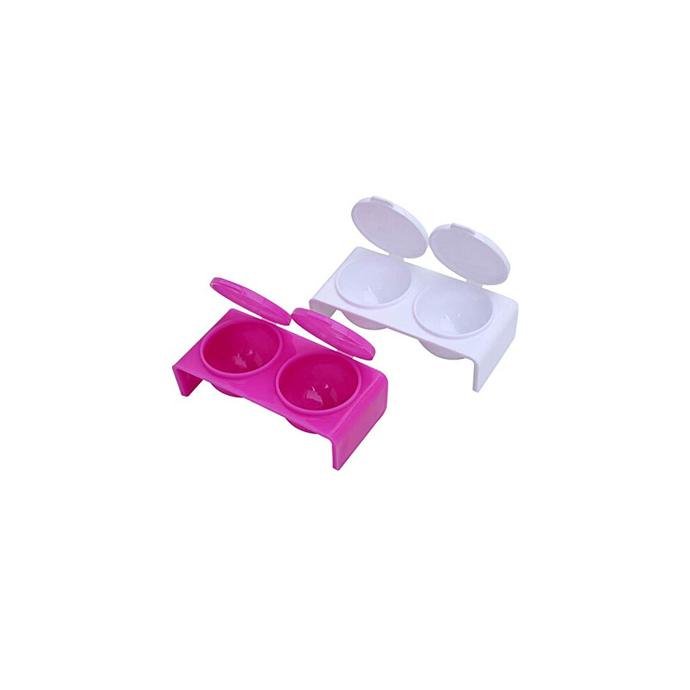 Lassum 2Pcs Double Cup Plastics Nail Art Cup Bowl Soaking Dish Dappen Dish With Lids For Mixing Acrylic Powder Liquid
