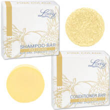Luxiny Pina Colada Shampoo en Conditioner Bar Set - Sulfaatvrije Shampoo Bar (60g) & Deep Conditioner Bar (50g) voor normaal tot droog haar Made in U
