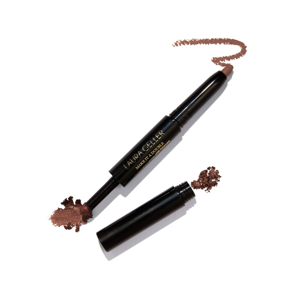 LAURA GELLER NEW YORK Make It A Double Dual-Ended Eyeshadow - Whiskey - Cream Eyeshadow Stick + Matching Powder Eyeshadow - Crease-Proof & Smudge-Proo