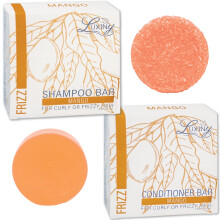 Luxiny Mango Shampoo en Conditioner Bar Set - Sulfaatvrij 1 Shampoo Bar (60g) & 1 Conditioner Bar (50g) voor normaal/droog beschadigd haar Made in US