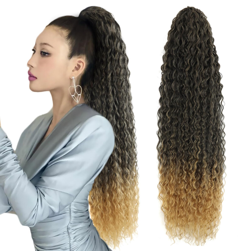 Lange Krullende Trekkoord Paardenstaartverlenging 30 Inch Ma Sgolf Clip-In Paardenstaartverlenging Synthetisch Haarstuk Voor Zwarte Vrouwen (MTT4-image