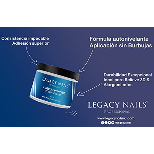 Legacy Nails White Acrylic Powder 4 oz 2