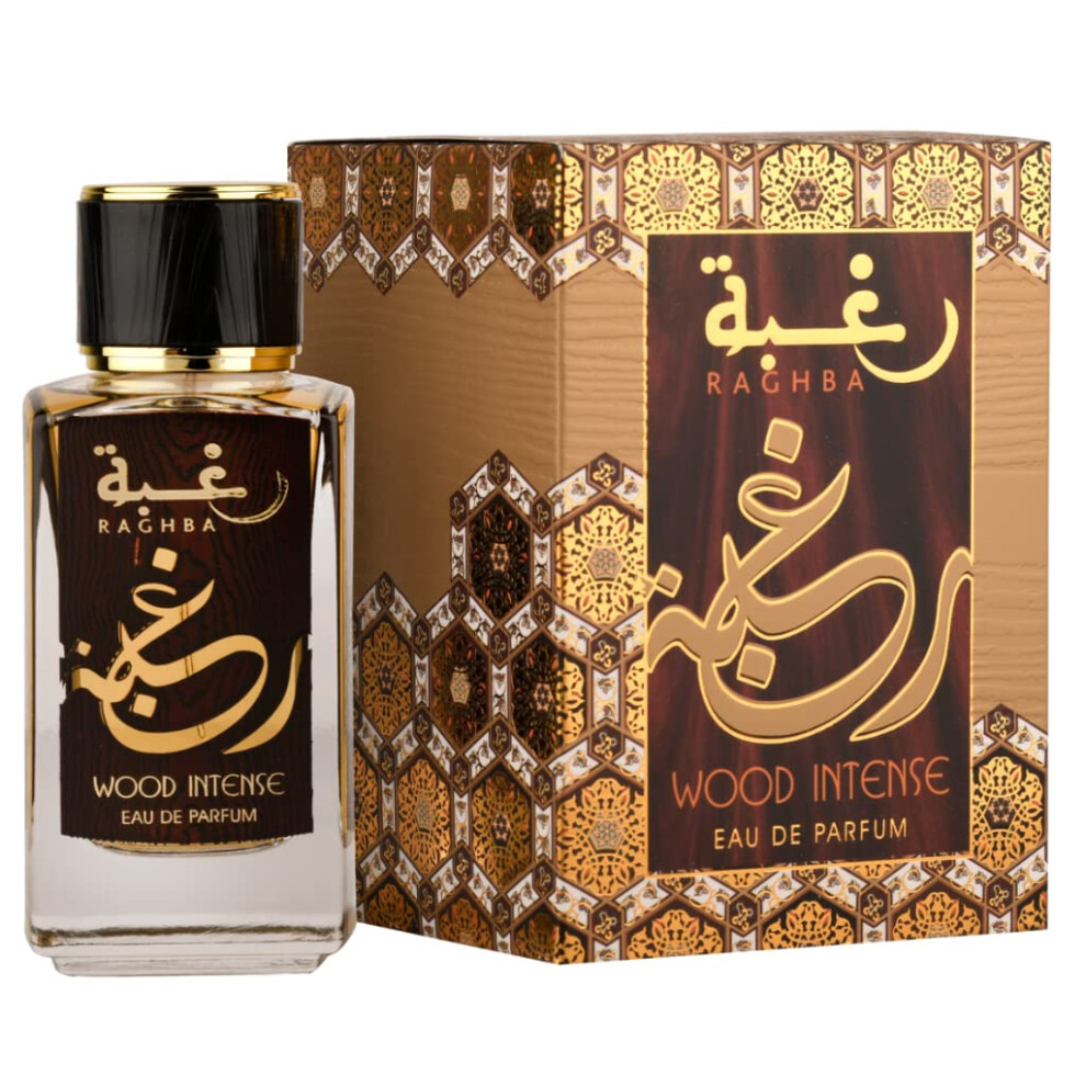 Lattafa Raghba Wood Intense for Unisex Eau de Parfum Spray  3.4 Ounce