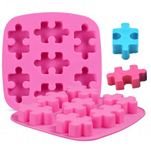 MoldFun 2-pack puzzelstuk siliconen mallen voor het maken van chocolade snoep gummy jello jelly bakken cake koekje mini zeep hars waskrijt smelt puzz