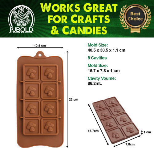 Mushroom Candy Bar Silicone Mold 1