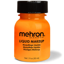 Mehron Makeup Liquid Makeup | Ansiktsfrg och kroppsfrg perfekt fr Halloween Cosplay I Air Brush Compatible Body Paint (1 oz) (Orange)