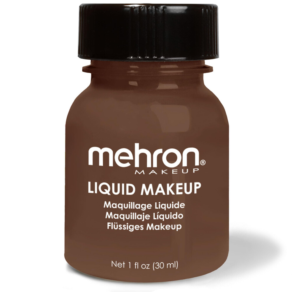 Mehron Makeup Liquid Makeup | Face Paint and Body Paint Perfect for Halloween  Cosplay I Air Brush Compatible Body Paint (1 oz) (Sable Brown)