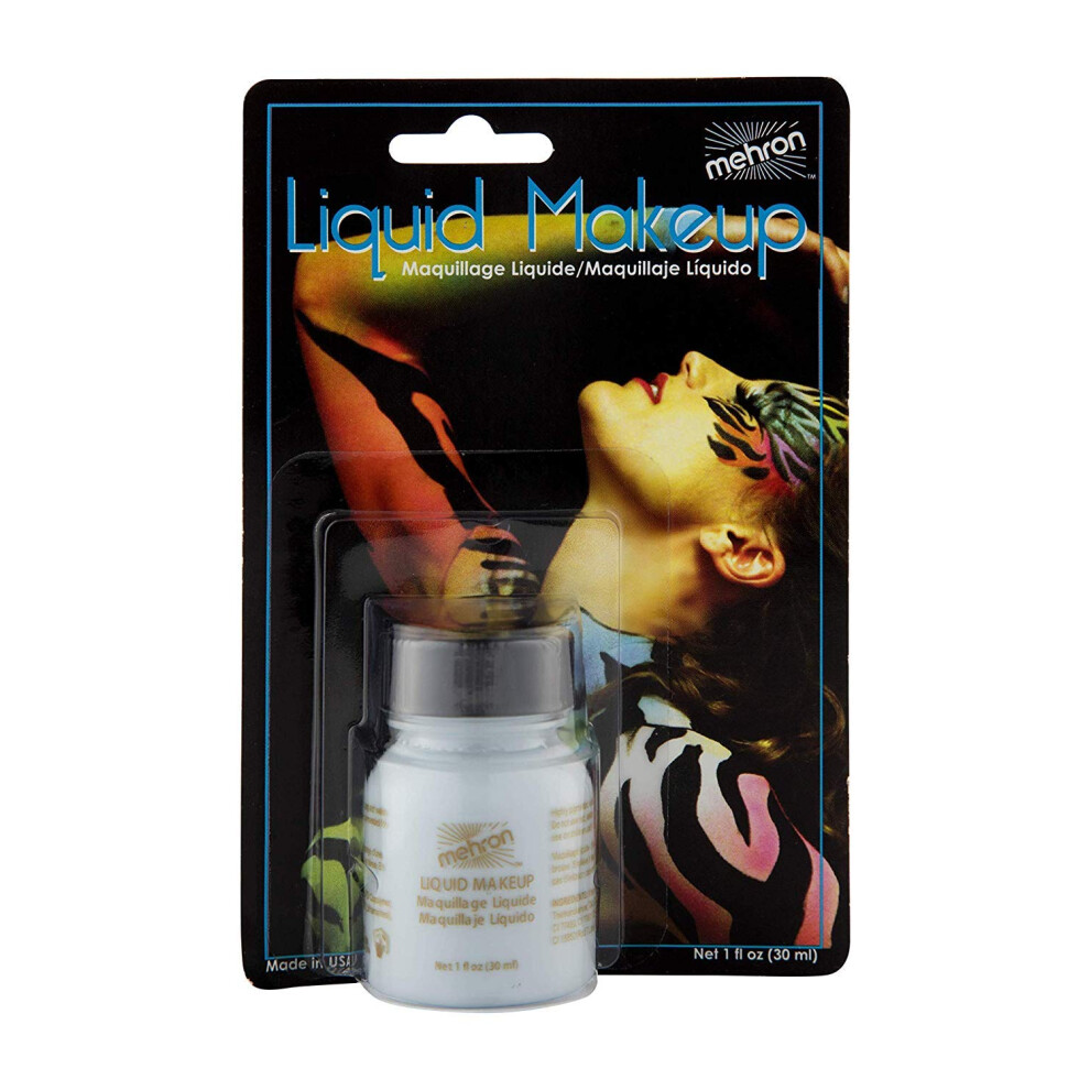 Mehron White Makeup Liquid Makeup | Face Paint And Body Paint Perfect For Halloween Cosplay I Air Brush Compatible Body Paint (1 Oz) (Moonlight )