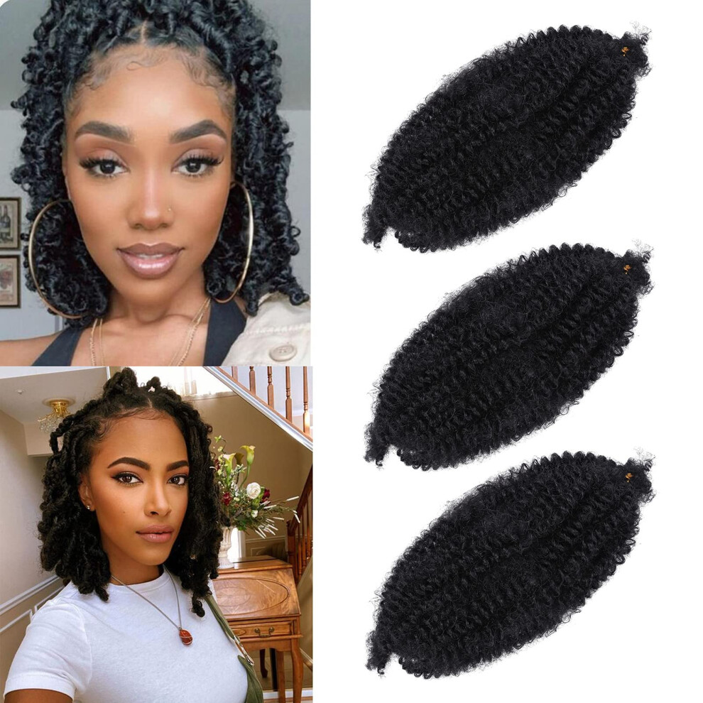 Gowit Unisex Marley Twist Braiding Hair 10 Inch 3 Packs Pre Separated Springy Afro Twist Hair For Soft Locs Pre Fluffed Spring Twist Hair Synthetic Cuban Twist Hai