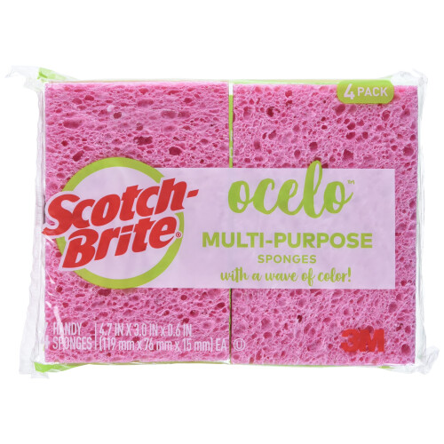 3M Esponjas Multiusos Ocelo, 4/Pack (7274-FD)