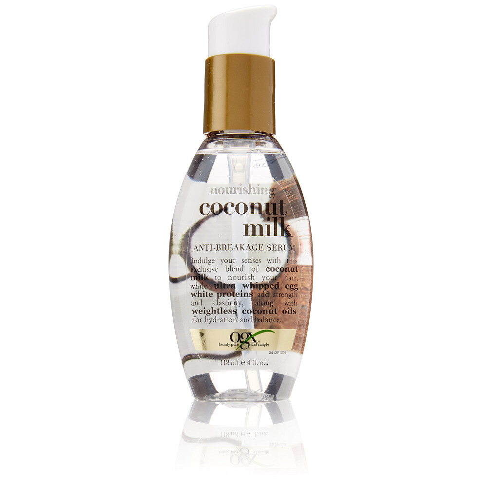 Ogx Nourishing Coconut Milk Anti-Breakage Serum 4 Ounce (Pack Of 2) (91008)