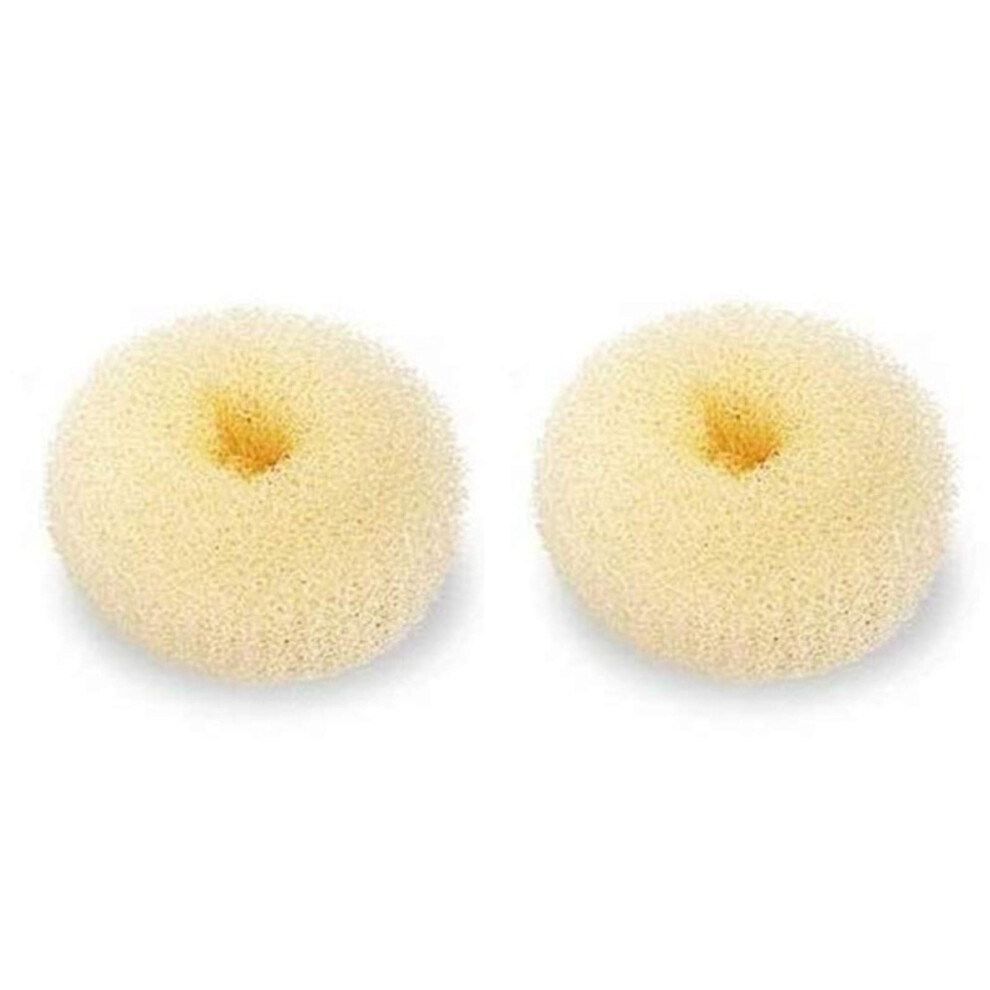 Nicemovic Unisex Cream Hair Donut Bun Maker, Large 2Pcs Chignon Hair Large Doughnut Shaper For Thick And Long Hair (Beige, 3.5 Inch)