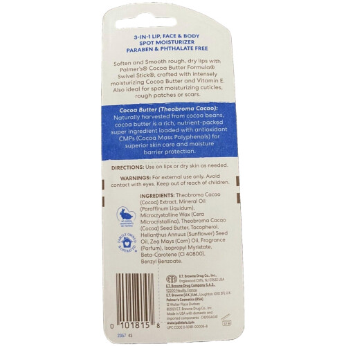 Palmer's Palmer's Kakaobutterformel mit Vitamin E, Drehstift, 14 g, 2er-Pack. 1