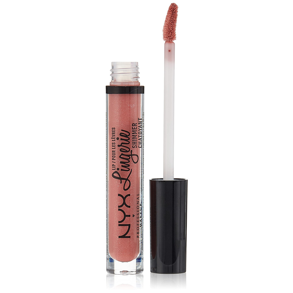 NYX PROFESSIONAL MAKEUP Lip Lingerie Shimmer  Lip Gloss - Euro Trash  Dark Pink-Brown