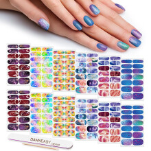 Nagellakstrips Starry Star Style DANNEASY 12 vellen zelfklevende nagelstickers Gradi?t nagelwraps voor vrouwen manicureset 1 st nagelvijl nagelriemst