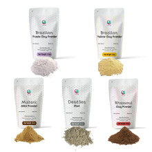 Pack of 5 Cosmetic Clay Powders | Clays for Soap Making and Mask Making | Multani Mitti Rhassoul Dead Sea Mud Yellow & Purple Clay Powders | 8
