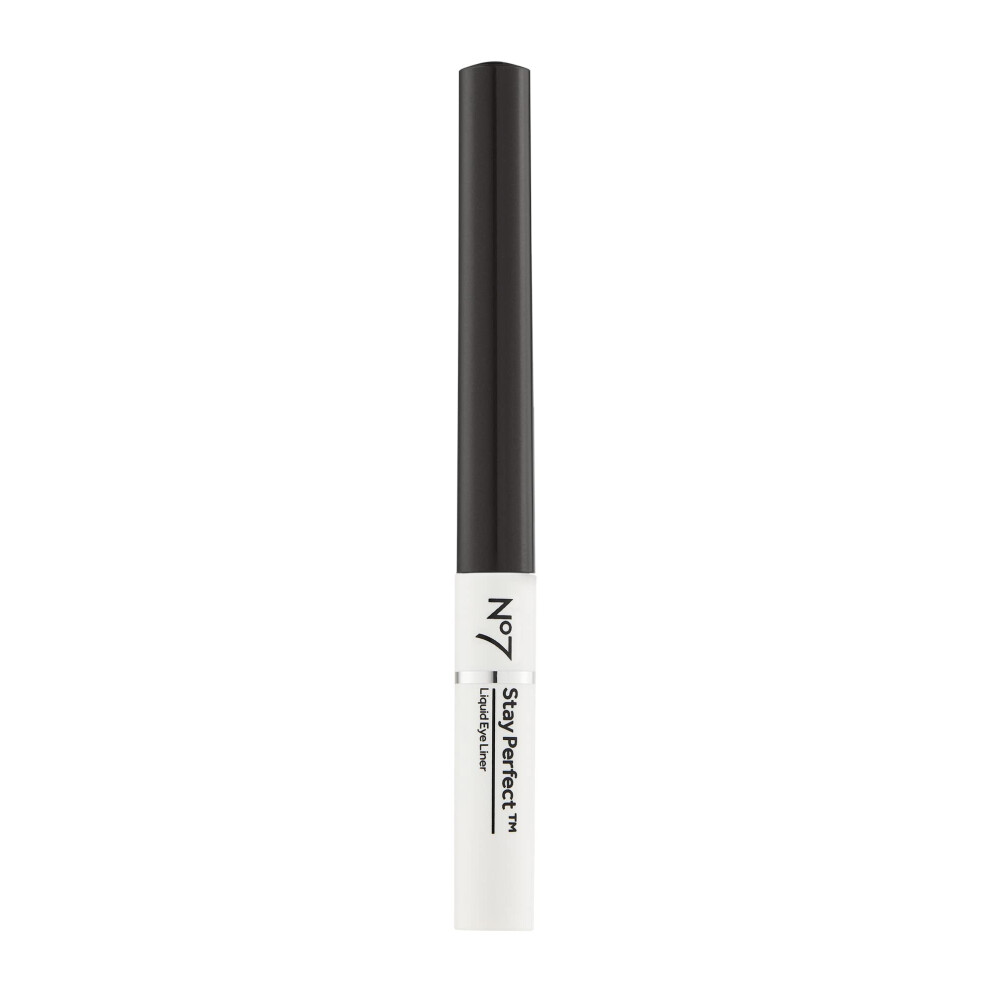 No7 Black Stay Perfect Liquid Eye Liner - Precision Tip Liquid Eye Makeup - Quick Drying Smudge Proof Eye Liner - Long Lasting Up To 24 Hours
