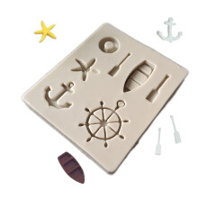 Jouer a la moisissure mini-marin de marine d'ancre d'ancre etoile Rudder Lifebuoy Silicone Mold Tools For Make Chocolater Hard Candie Dessert Ice