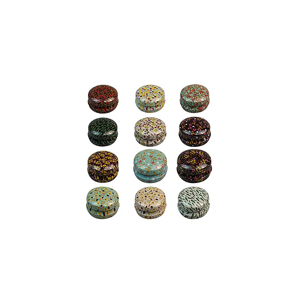 Rarapop 12-Pack Ronde Lege Scharnierdozen, Mini Vintage Reis Blikjes, 20ml Navulbare Container voor Kaarsen