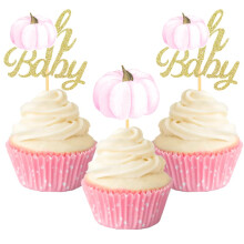 Pompoen Oh Baby Cupcake Toppers Herfst Pompoen Cupcake Picks Pompoen Thema Baby Douche Verjaardag Thanksgiving Halloween Party Taart Decoraties Benod
