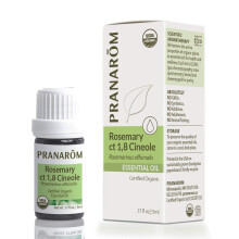 Pranarom USDA certificeret organisk rosmarin cineole essentiel olie (5 ml) 100% ren ufortyndet terapeutisk kvalitet fra Tunesien til aromaterapi