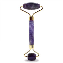 Plum Beauty Amethyst Facial Roller helps reduce under-eye puffiness and dark circles