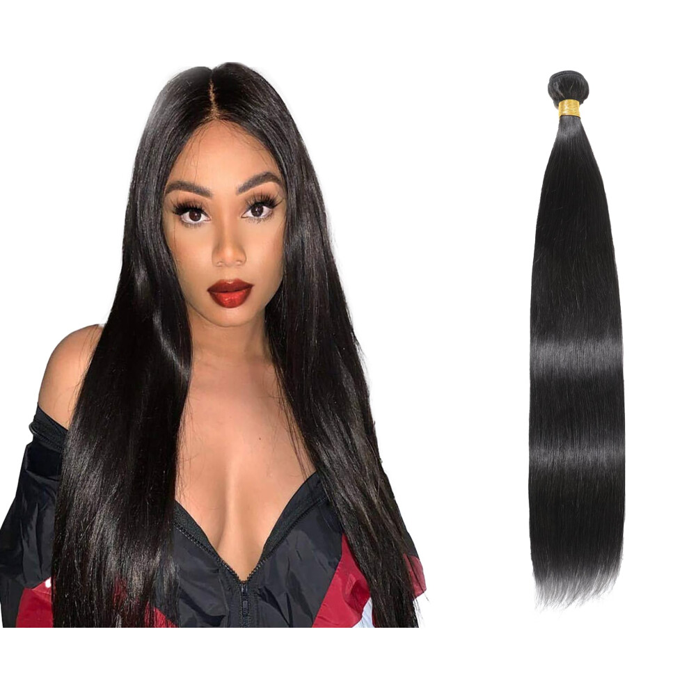 Yareesong Unisex Remy Human Hair 1 Bundle 34 Inch Long Straight 12A Virgin Remy Virgin Straight Human Hair Bundles 100% Unprocessed Remy Hair Bundles