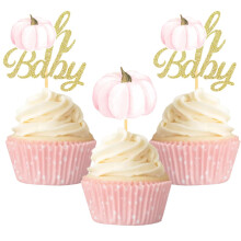 Pompoen Oh Baby Cupcake Toppers Herfst Pompoen Cupcake Picks Pompoen Thema Baby Douche Verjaardag Thanksgiving Halloween Party Taart Decoraties Benod